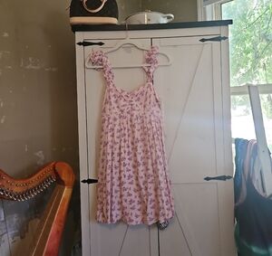 Altar'd State Lavender Floral Ruffle-Strap Sundress